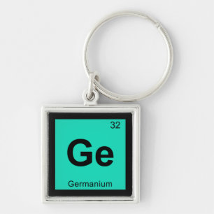 Ge - Germanium Chemistry Periodisches Tabellensymb Schlüsselanhänger