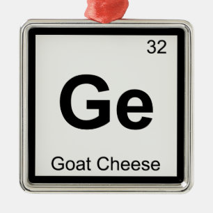 Ge - Ziegenkäse Chemie Periodensystem-Symbol Silbernes Ornament