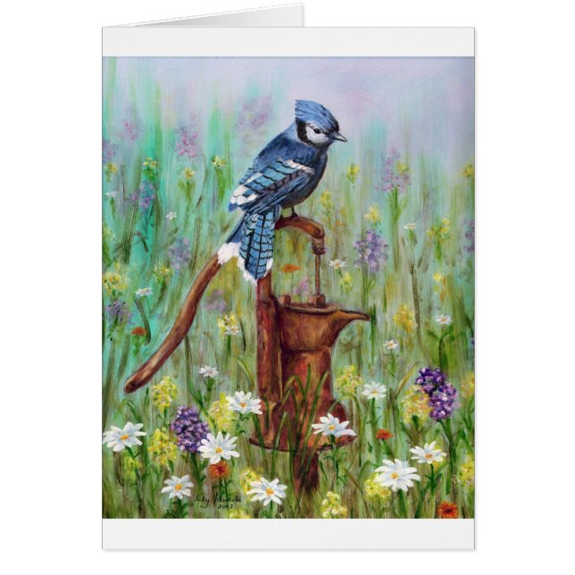 Geai bleu : perche paisible (Devant)