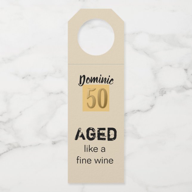 Gealtert wie ein feiner Wein Flaschenanhänger (Vorderseite)