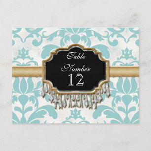 Gealterte bedrängte Damast Golden Bling Look Hochz Postkarte