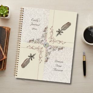 Gealterte Elfenbein-Typografie-Buchliebhaber-Journ Notizbuch