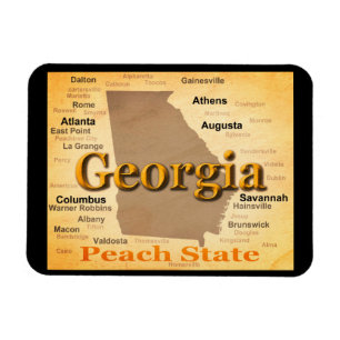 Gealterte Georgia-Staatsstolz-Karten-Silhouette Magnet