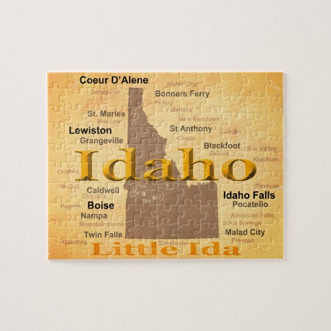Gealterte Idaho-Staatsstolz-Karten-Silhouette (Horizontal)