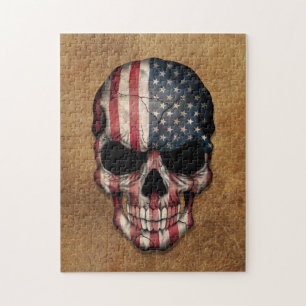 Gealterte und abgenutzte amerikanische Flagge Schä