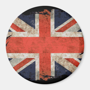 Gealterte zerrissene Union Jack Magnet