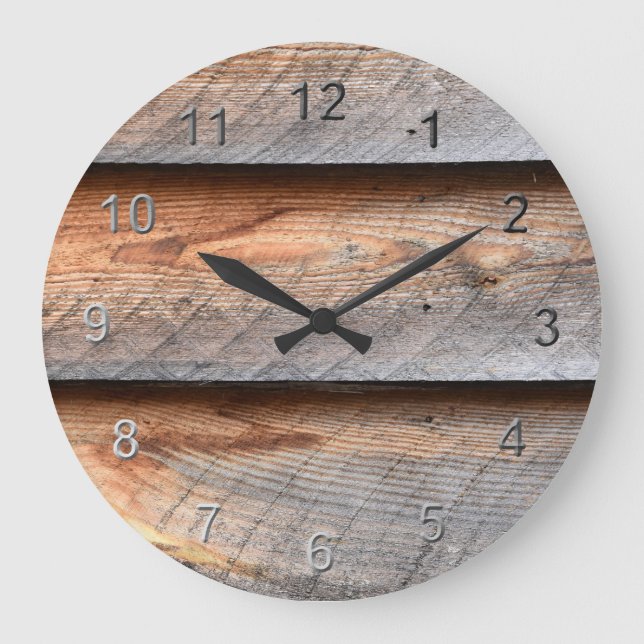 Gealtertes Holz Große Wanduhr (Vorderseite)