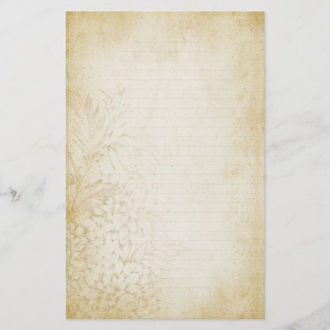 Gealtertes Vintages gezeichnetes Briefpapier (Vorderseite)