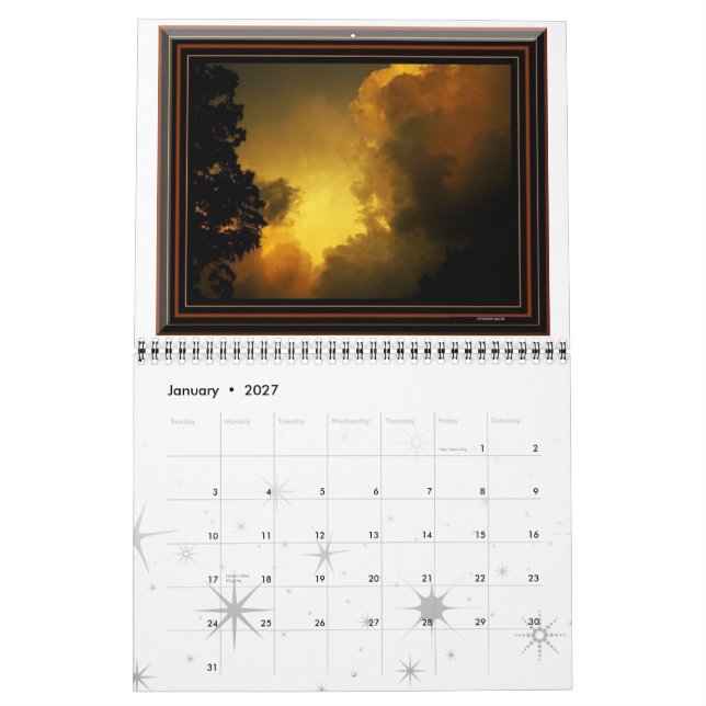 Geänderte Bilder durch A. Higney Calendar Kalender (Jan 2027)