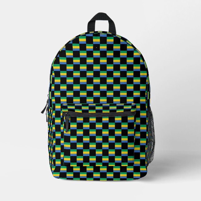 Geändertes Gabon-Flag-Muster Bedruckter Rucksack (Vorderseite)