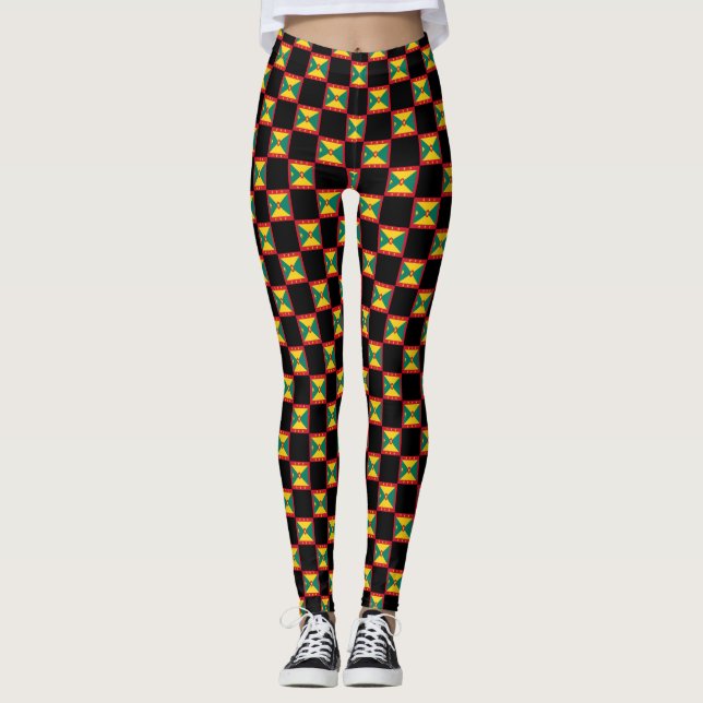 Geändertes Grenada-Flaggenmuster Leggings (Vorderseite)