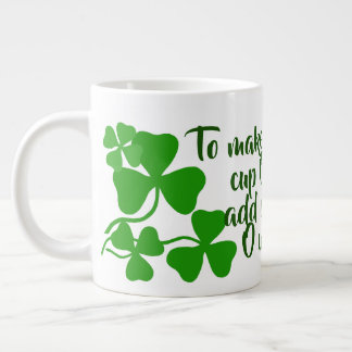 Géante Café irlandais/ tasse parfaite 2 Irlande trèfle/bl