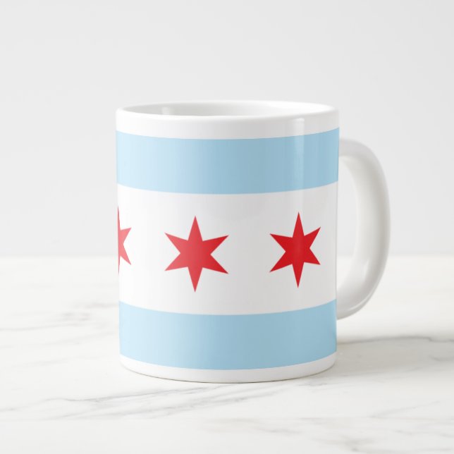 Géante Tasse d'éléphant de drapeau de Chicago (Devant droit)