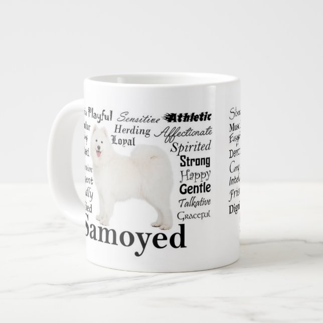 Géante Tasse d'éléphant de traits de Samoyed (Devant gauche)