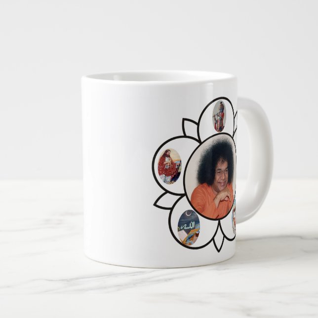 Géante Tasse enorme de Sathya Sai Baba avec le symbole de (Devant droit)