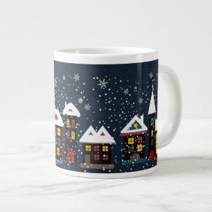 Géante Tasse enorme de soupe à scène d'hiver