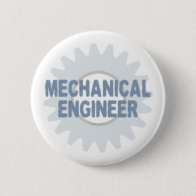 Gear Blue Gray für Maschinenbauer Button (Vorderseite)