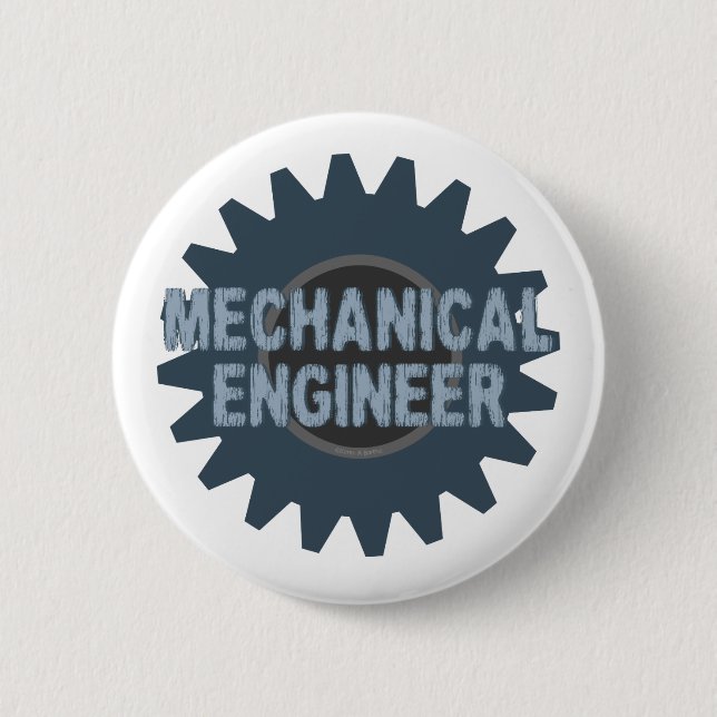 Gear Blue Gray für Maschinenbauer Button (Vorderseite)