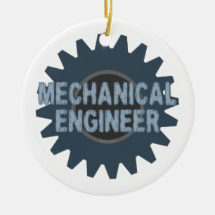 Gear Blue Gray für Maschinenbauer Keramik Ornament