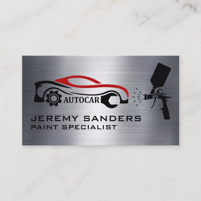 Gear Car Logo | Auto Paint Spray Visitenkarte (Vorderseite)
