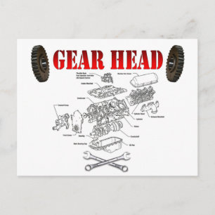 GEAR HEAD POSTKARTE