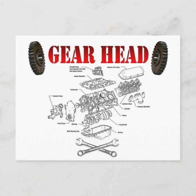 GEAR HEAD POSTKARTE (Vorderseite)