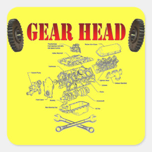 GEAR HEAD QUADRATISCHER AUFKLEBER