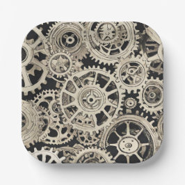 Gear Robot Birthday Party - Gears Pappteller