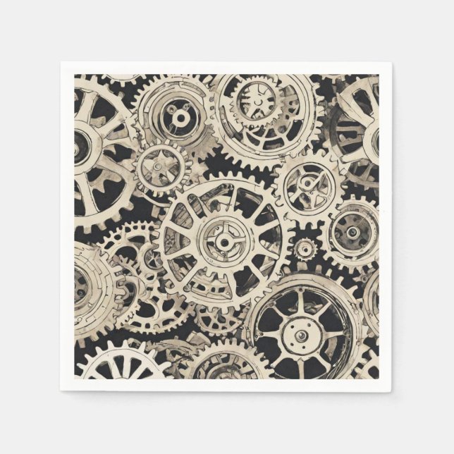 Gear Robot Birthday Party - Gears Serviette (Vorderseite)