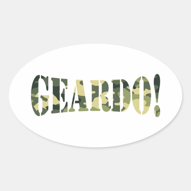 GEARDO! CAMOUFLAGE OVALER AUFKLEBER (Vorderseite)