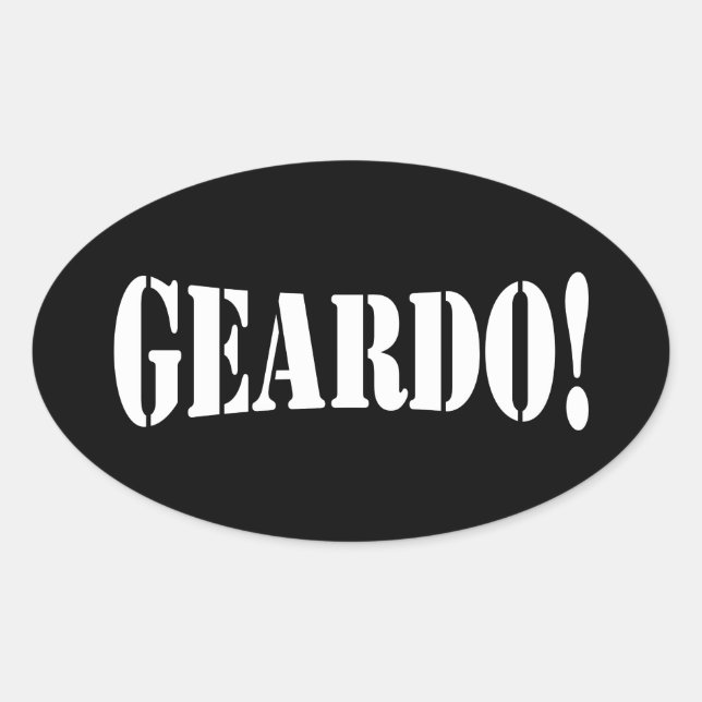 GEARDO! OVALER AUFKLEBER (Vorderseite)