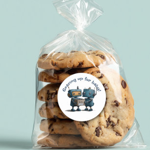 Gearing Up for Baby - Robot Baby Shooter Runder Aufkleber