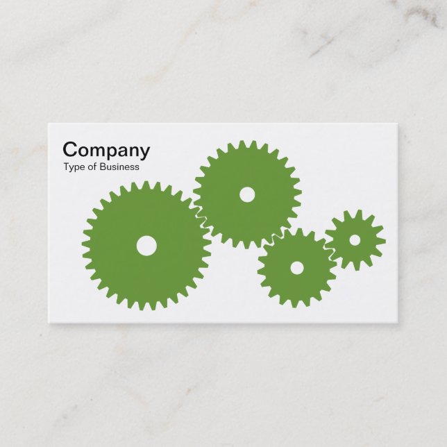 Gears - Avocado Green auf Weiß Visitenkarte (Vorderseite)