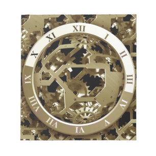 Gears Clock Office Design Digital Art Destination Notizblock