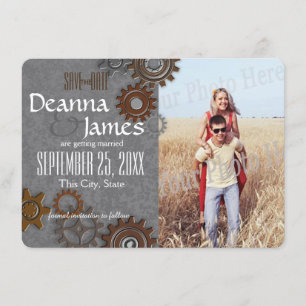 Gears Industrial Steel Grau Save the Date Einladung