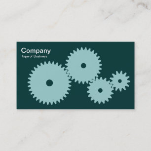 Gears - Lt Blue Green auf Dk Green Visitenkarte