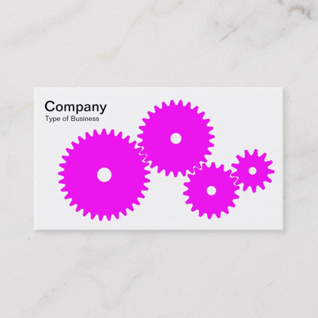 Gears - Magenta auf Weiß Visitenkarte (Vorderseite)