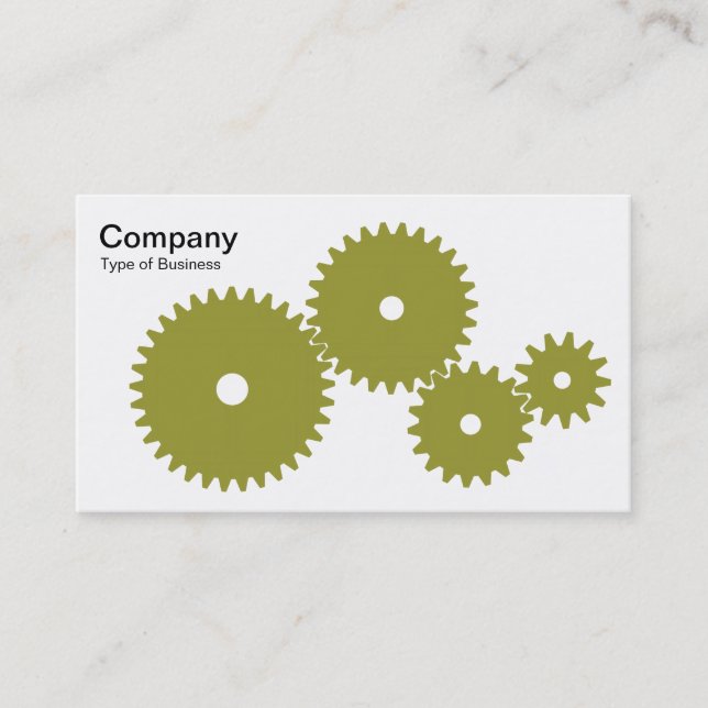 Gears - Olive Green on White Visitenkarte (Vorderseite)