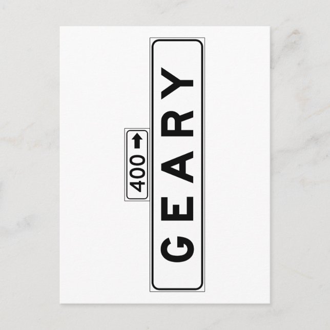Geary Blvd, San Francisco Street Sign Postkarte (Vorderseite)