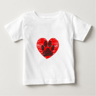 geätzte Hundekuh im roten Herzen Baby T-shirt