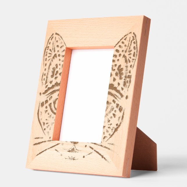 Geätzte Schablonenkatze Rahmen (Links)
