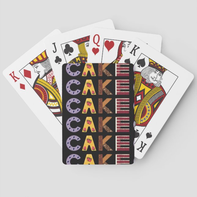 Gebäck, geschichtet und Bar Spielkarten (Rückseite)