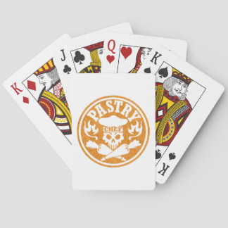 Gebäck-Kochs-Schädel und gekreuzte Gebäck-Taschen: Spielkarten