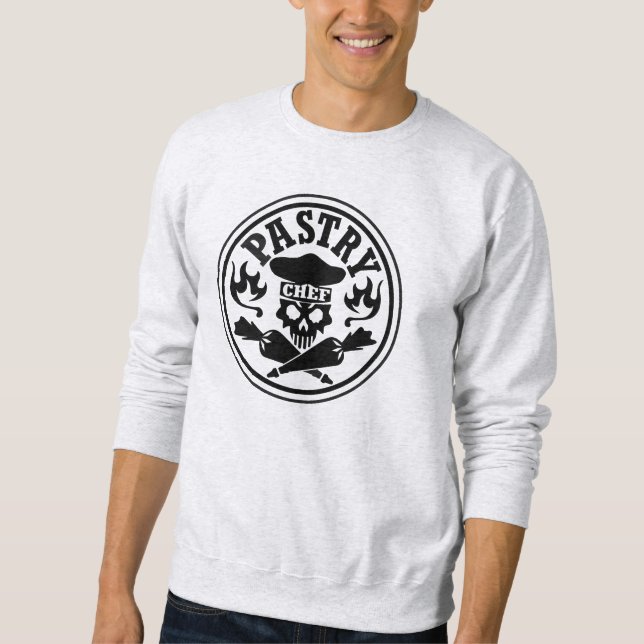 Gebäck-Kochs-Schädel und gekreuzte Gebäck-Taschen Sweatshirt (Vorderseite)