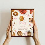 Gebäck & Schnuller Girl Baby Dusche Willkommen Poster<br><div class="desc">"Gebäck und Schnuller" fallen Baby-Dusche Thema mit Illustration von Zimtbrunnen in "OH BABY" Text mit Illustrationen von Blume,  Kaffee,  Gebäck,  und Schnuller.</div>