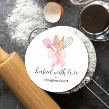 Gebacken mit Liebe Aquarell personalisiert