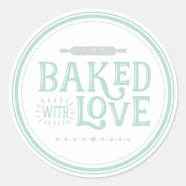gebacken mit Liebe Aufkleber (Vorderseite)