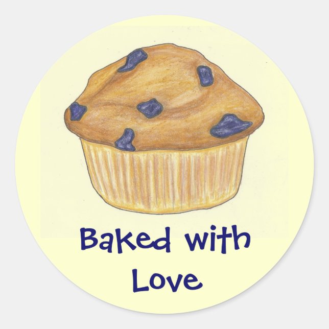 Gebacken mit Liebe-Aufkleber Runder Aufkleber (Vorderseite)