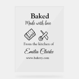 Gebacken mit Liebe Bäckerei Unternehmen hinzufügen Acrylschild