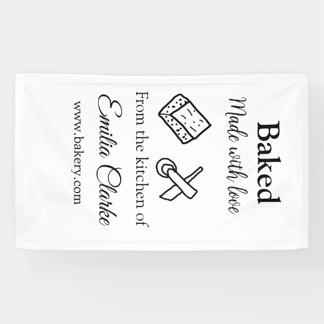 Gebacken mit Liebe Bäckerei Unternehmen hinzufügen Banner (Horizontal)